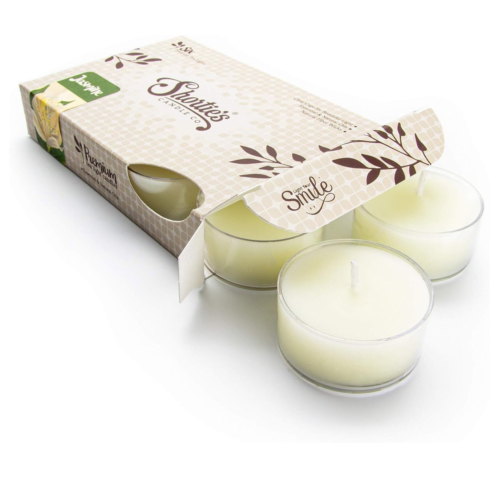 Pure Jasmine Yellow Tea Light Candles 6 Pack Highly Scented, Hand