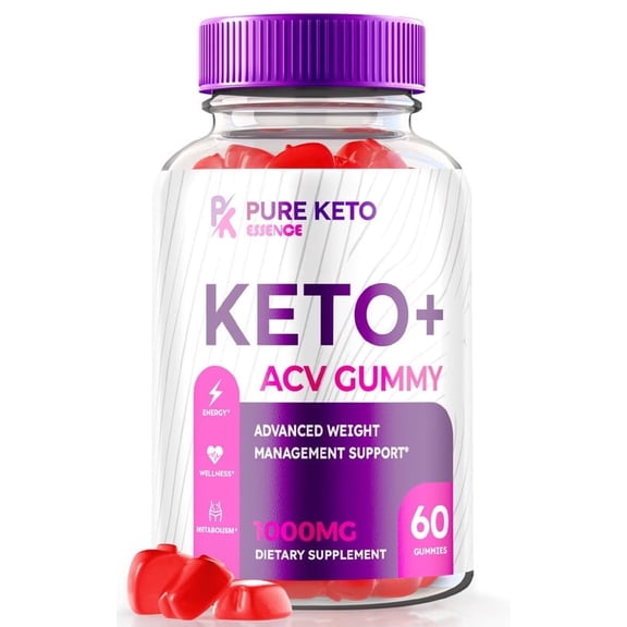 Pure Keto Essence Keto ACV Gummies, Advanced Weight Loss and Maximum Strength Keto + ACV Supplement, All Natural Apple Cider Vinegar 1000MG, Official Gomitas Reviews (60 Gummies)