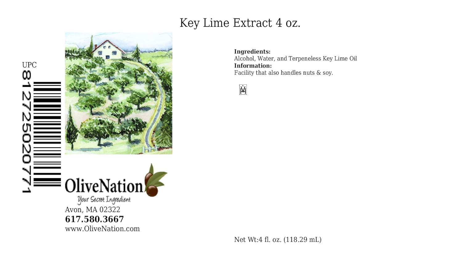 Pure Key Lime Extract 4 ounces Perfect for candies, key lime pie