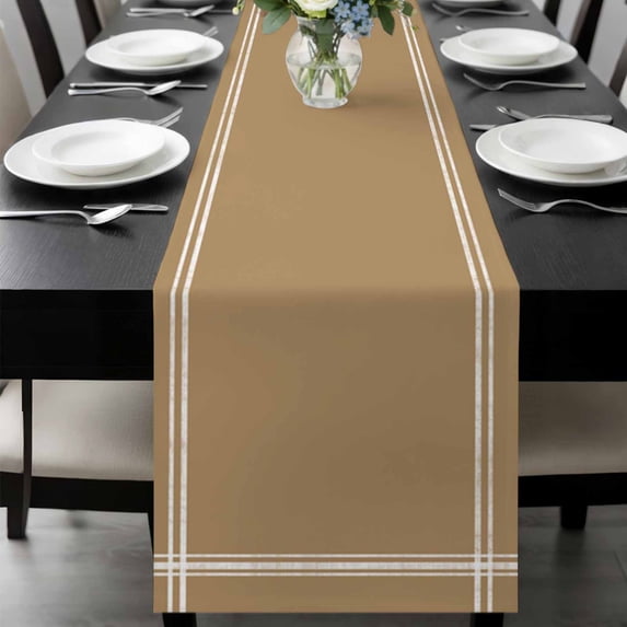 Pure Khaki Table Runner 72 Inches Long, Simple Solid Color Kitchen Coffee Dining Table Decoration for Home Party Birthday Wedding Home Decor 13x72 Inches