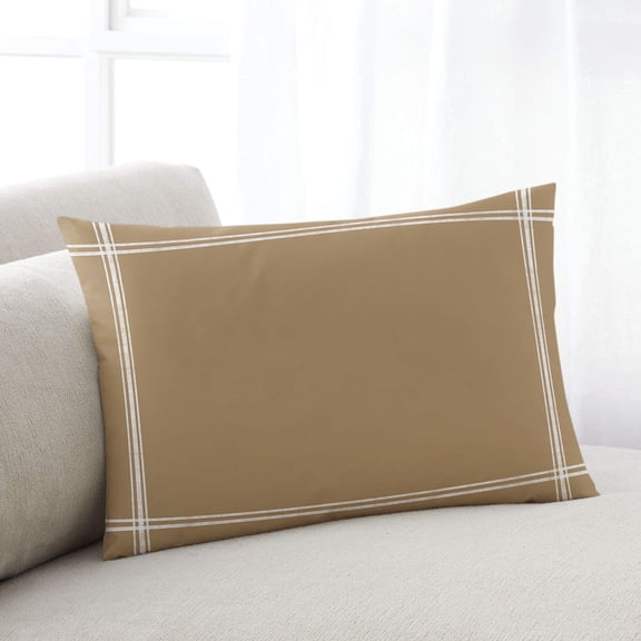 Pure Khaki Throw Pillow Covers, Simple Solid Color Soft Breathable Pillow Cases with Invisible Zipper for Sleeping, Body Pillowcases for Couch Bed Sofa Chair 24x36 Inches