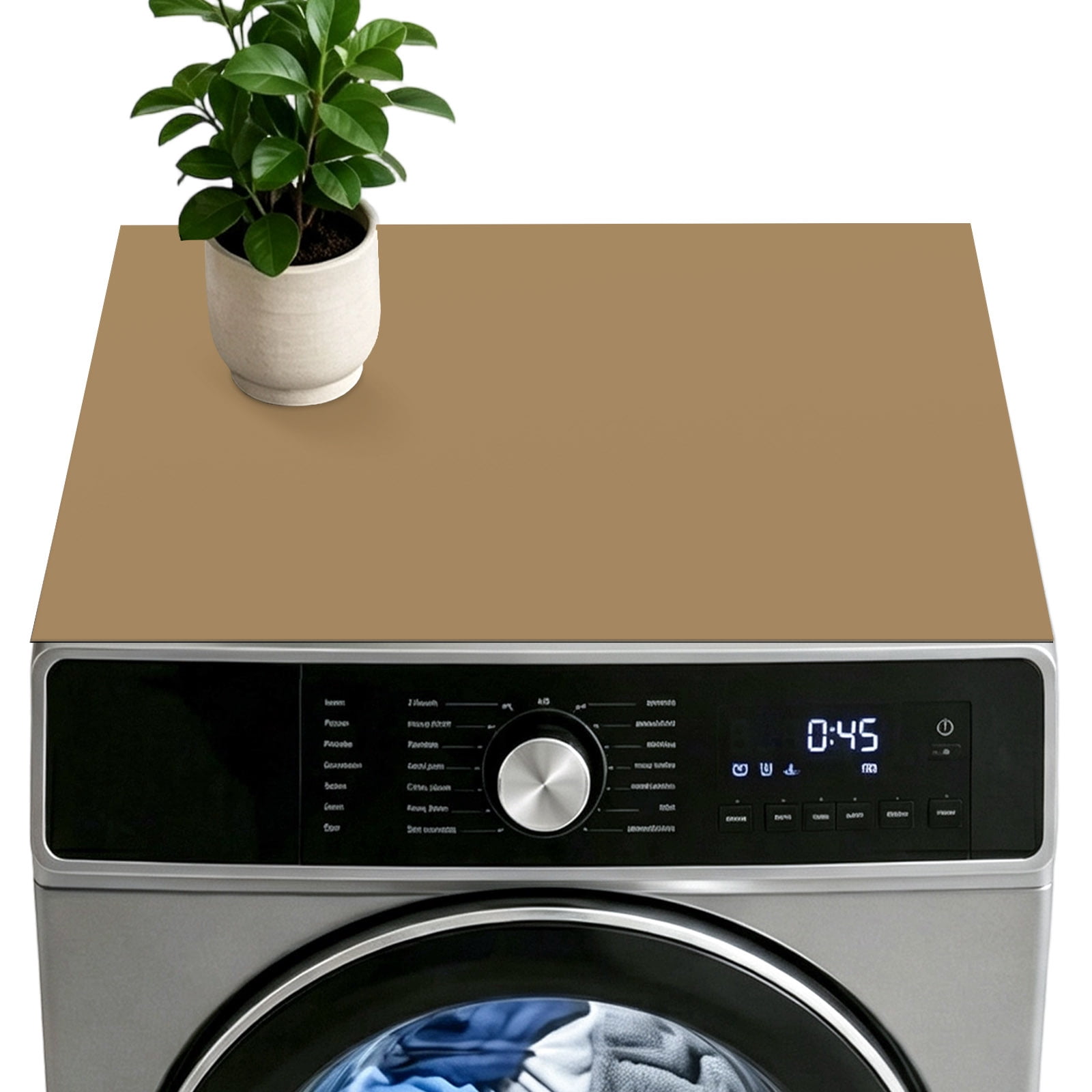 Pure Khaki Washer Dryer Top Protector Mat Non Slip, Simple Solid Color ...