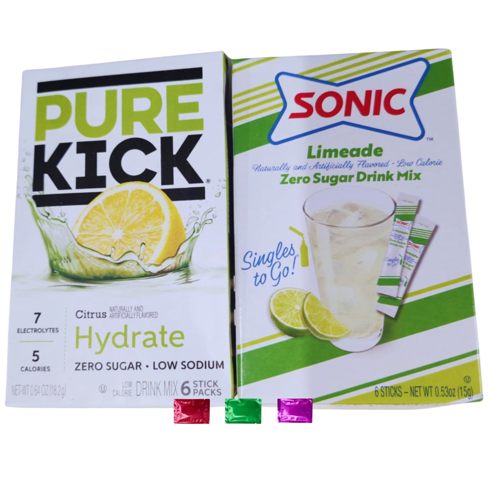 Pure Kick Citrus Hydration Drink Mix and Sonic Limeade, 12 Total ...