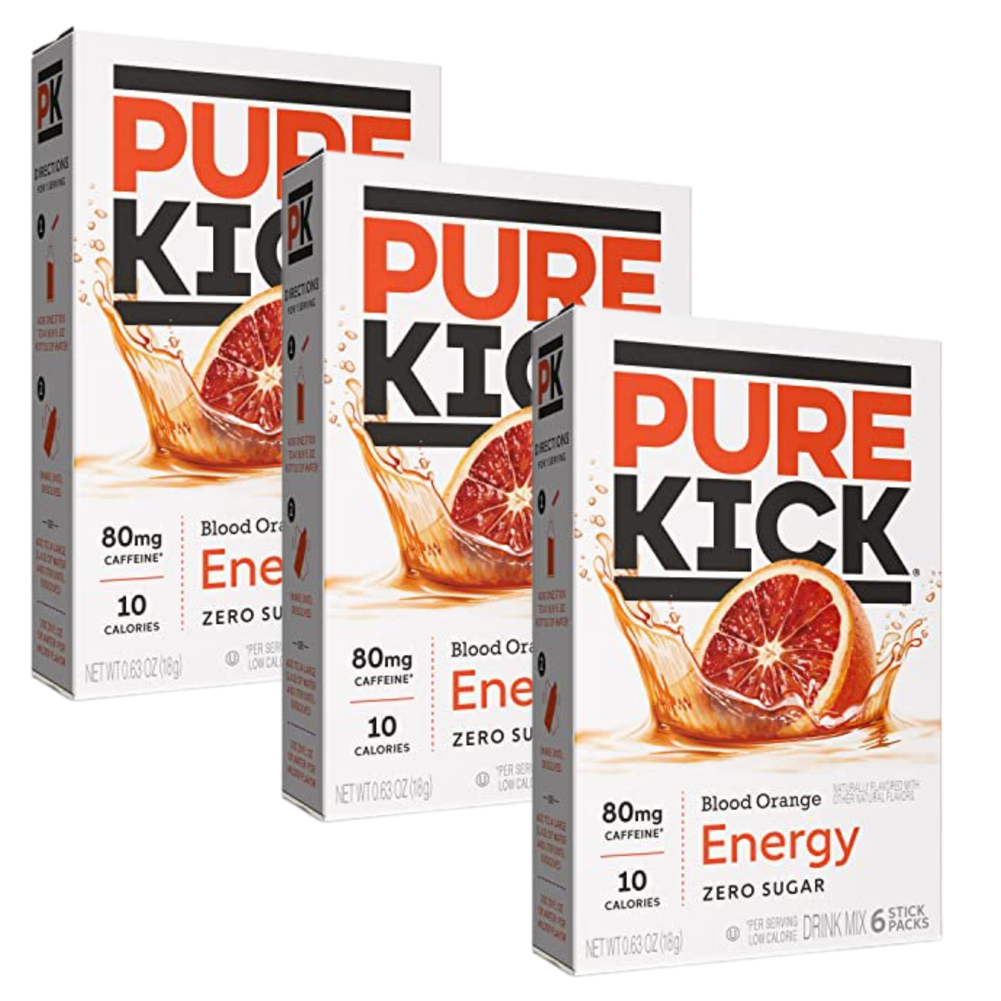Pure Kick Energy Singles To Go Blood Orange No Sugar Powdered Drink Mix