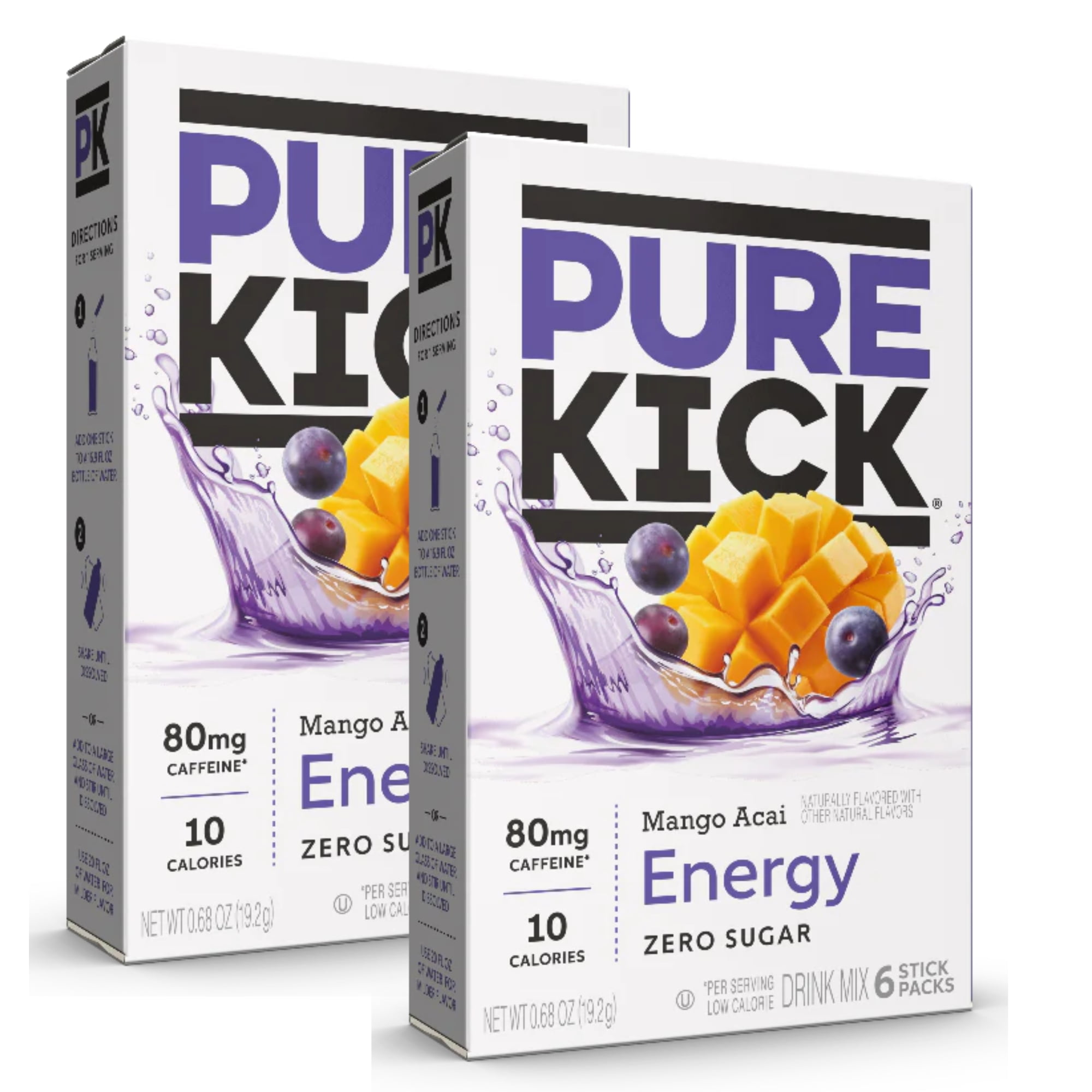 Pure Kick Energy Singles To Go Drink Mix Tropical Mango Acai Low