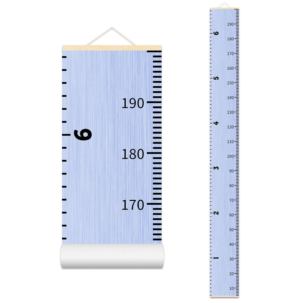 Pure Kid Growth Chart Wood Grain Blue Pink Purple Height Measurement Ruler  with Scroll Hanging Ready to Hang for Children Nursery Decor - Walmart.com, image size:1000x1000