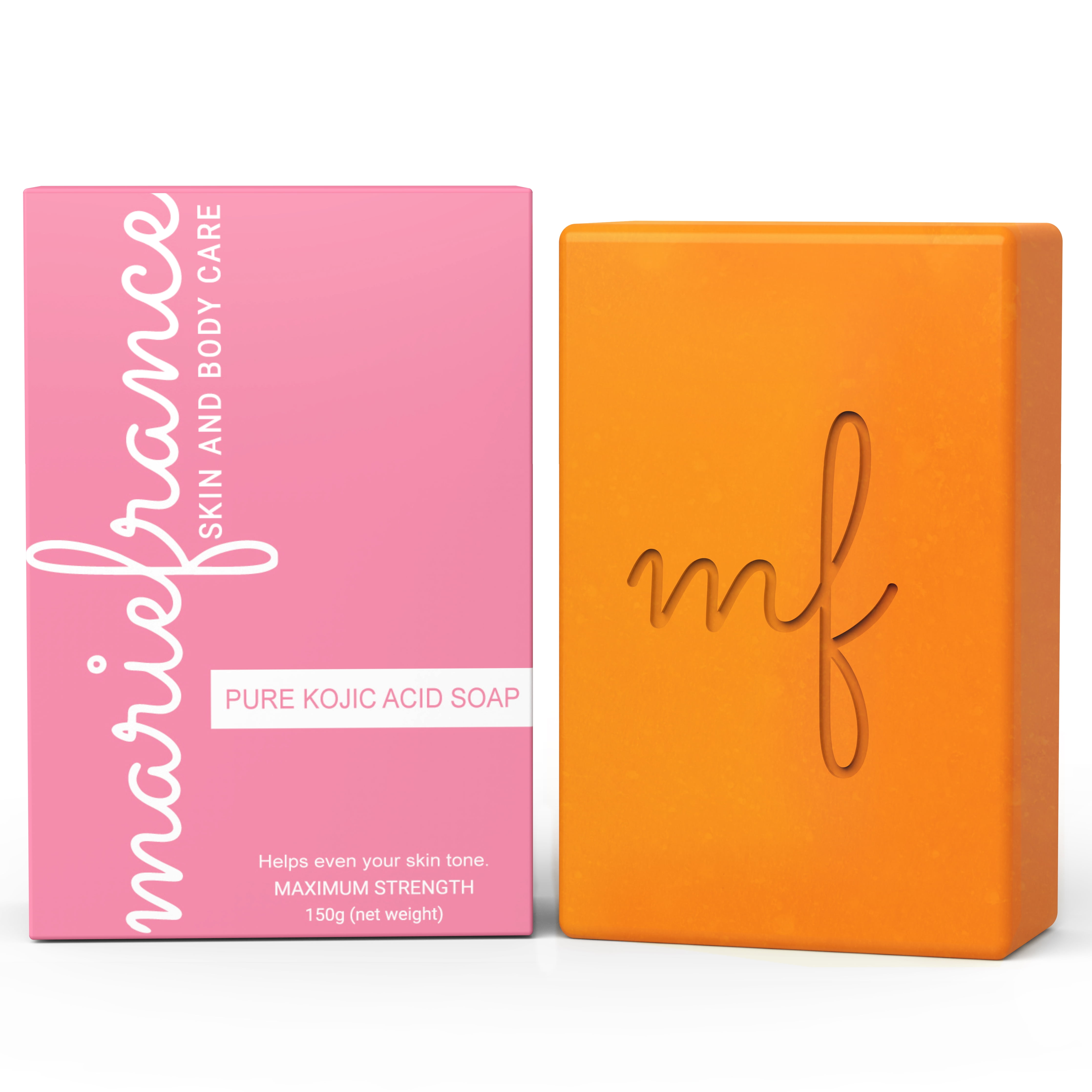 Pure Kojic Acid Soap Bar for Face &amp; Body with Papaya Extract, Vitamin C &amp; E - Hyperpigmentation Soap by mariefrance, 5.3 oz