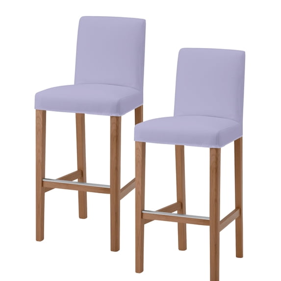 Pure Lavender Bar Stool Covers Set of 2, Simple Solid Color Stretch Washable Bar Chair Covers with Backs, Removable Pub Counter Height Chair Cover for Kitchen Dining Room Cafe