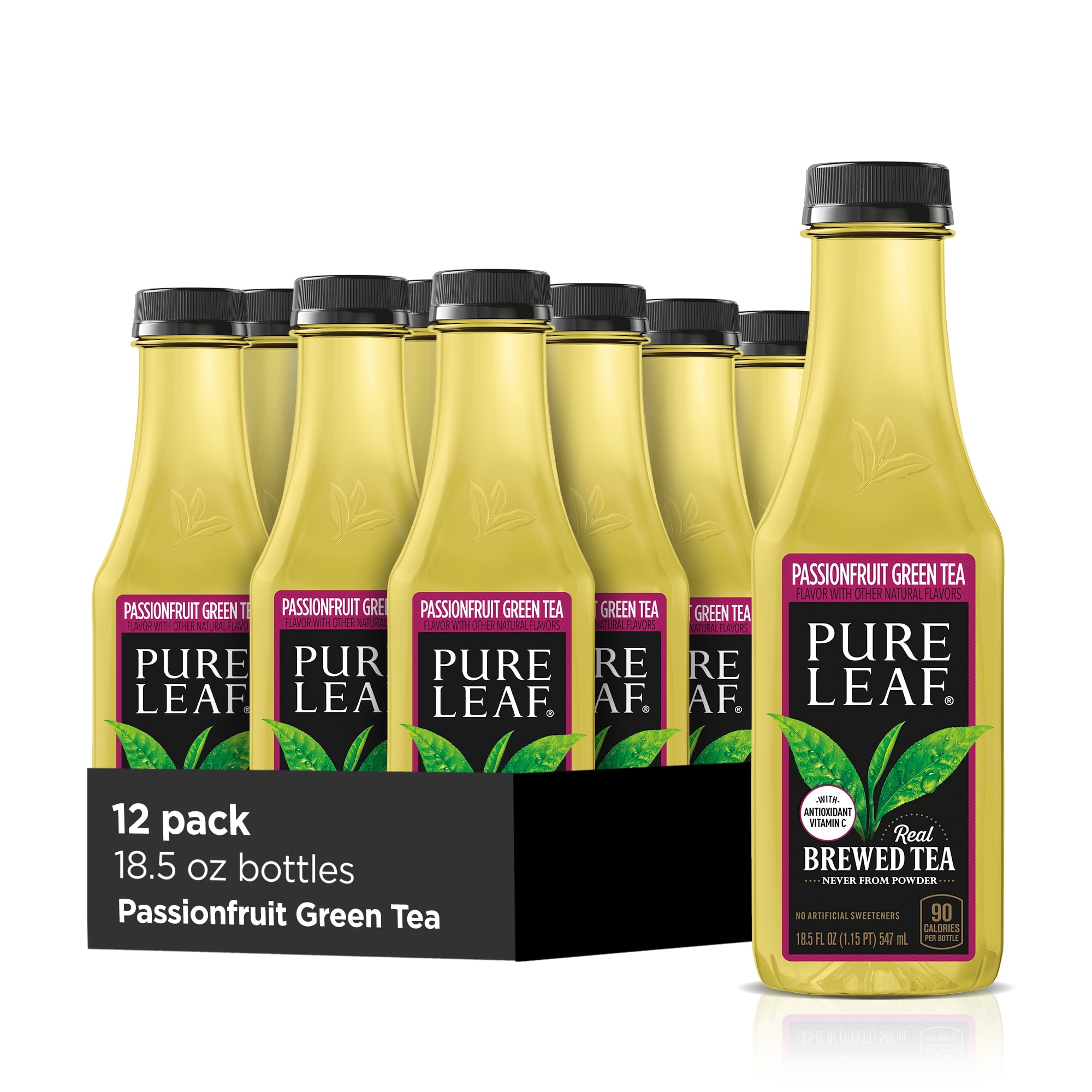 Pure Leaf Passion Fruit Green Tea Real Brewed Iced Tea, 16.9 oz, 12