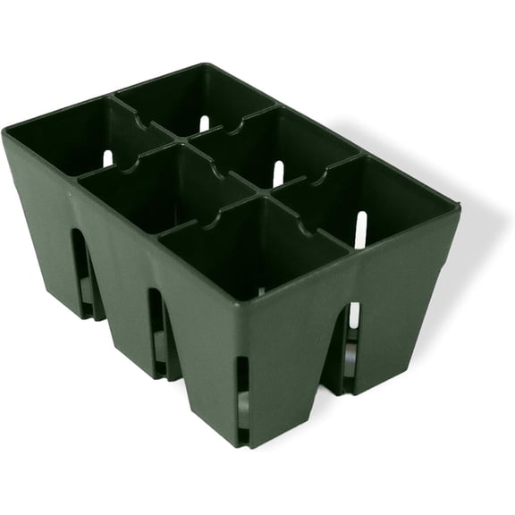 Epic Gardening Reusable Seed Starter Tray - 6 Cell/Seedling Starter Trays - Easy Watering, Indoor Greenhouse, Plant Starter, Gardener-Friendly for Seedlings | UV-Treated & BPA-Free - Sage Green, 6-pk