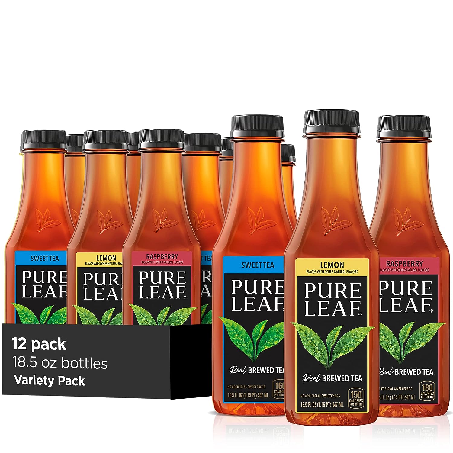Pure Leaf, Organic Iced Tea Variety Pack, 14 oz Bottles (Pack of 8
