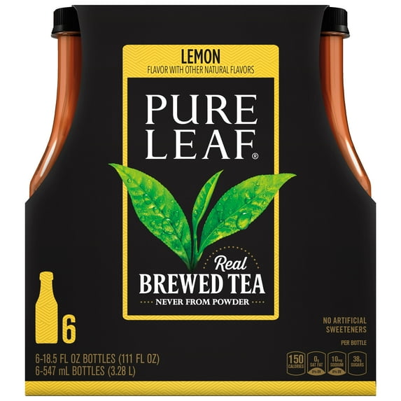 Pure Leaf Sweetened Iced Tea, Lemon, 18.5 Fl Oz, 6 Count