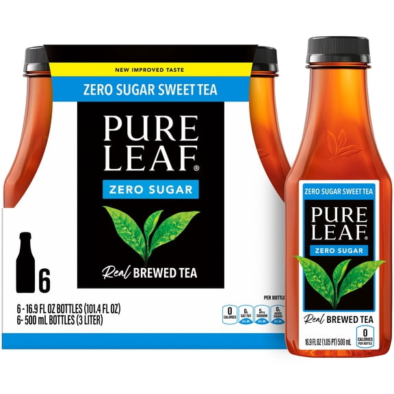 Pure Leaf Zero Sugar Real Brewed Tea Sweet Tea 16.9 Fl Oz, 6 Count