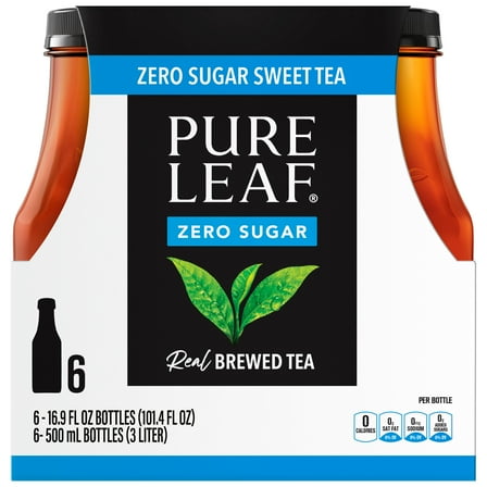 Pure Leaf Zero Sugar Real Brewed Tea Sweet Tea 16.9 Fl Oz, 6 Count