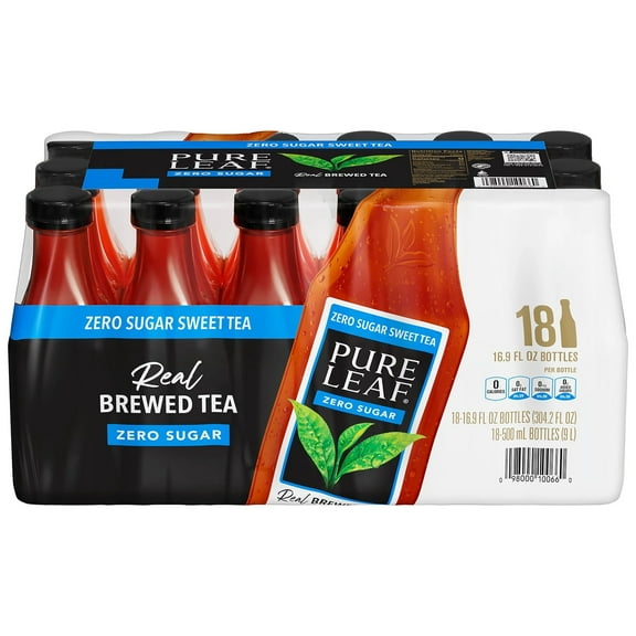 Pure Leaf Zero Sugar Real Brewed Tea Sweet Tea, 16.9 Fluid Ounce (Pack of 18)