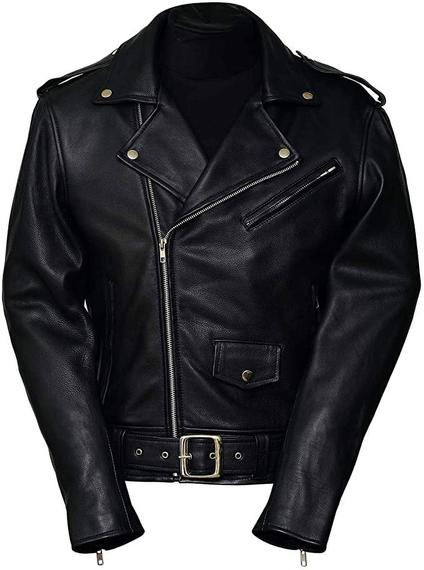 Pure Leather Biker Short Jacket Black Men’s Bike Jackets - Cowhide Top ...