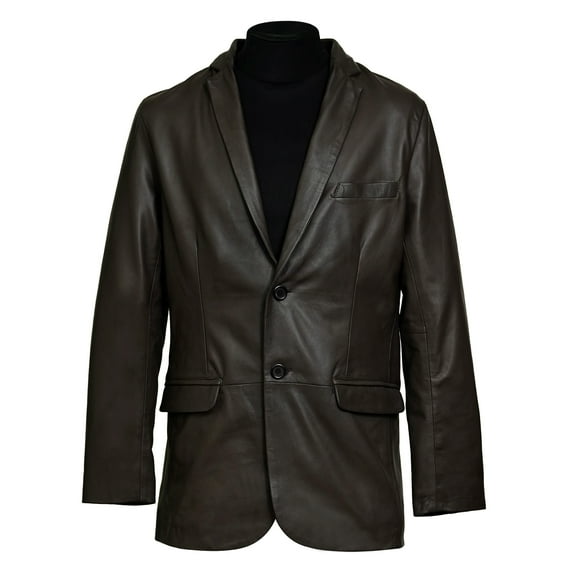 Pure Leather Blazer for Men Real Lambskin Winter Coat