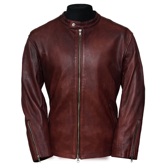 Pure Leather Moto Racer Lambskin Motorcycle Jacket for Men