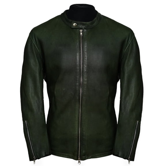 Pure Leather Moto Racer Lambskin Motorcycle Jacket for Men