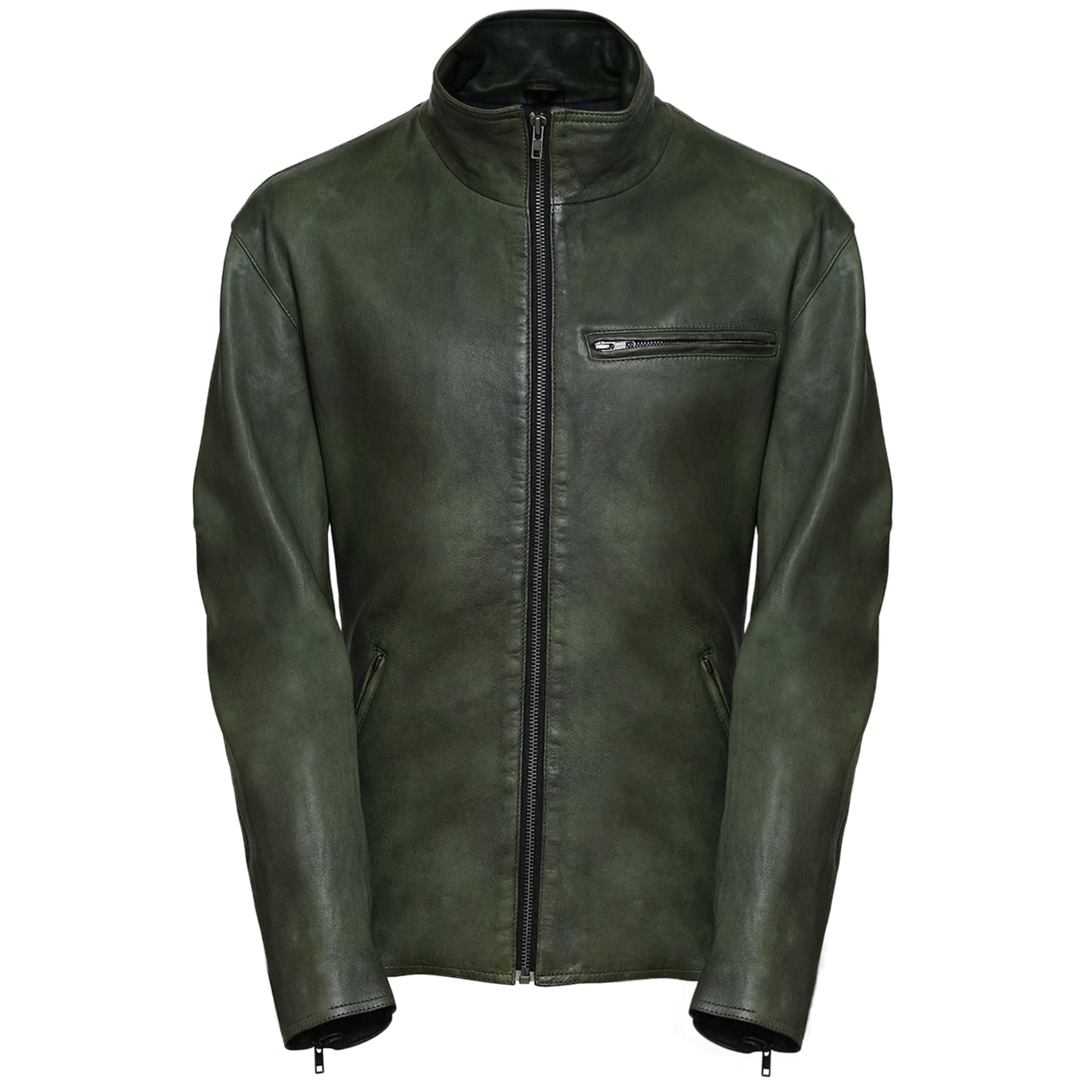 Pure Leather Slim Fit Lambskin Jacket Men - Classic Rider Casual Collar ...
