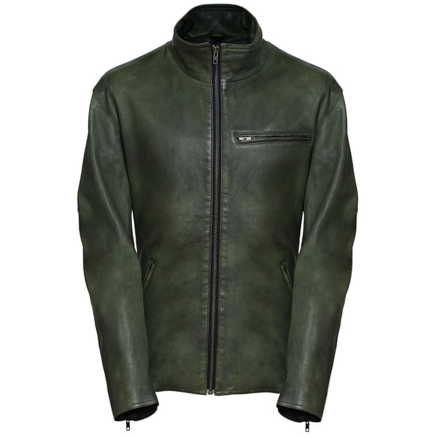 Pure Leather Slim Fit Lambskin Jacket Men - Classic Rider Casual Collar ...