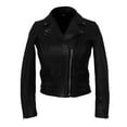 thumbnail image 1 of Pure Leather’s Easy Rider Veg Lambskin Leather Jackets for Women, 1 of 7