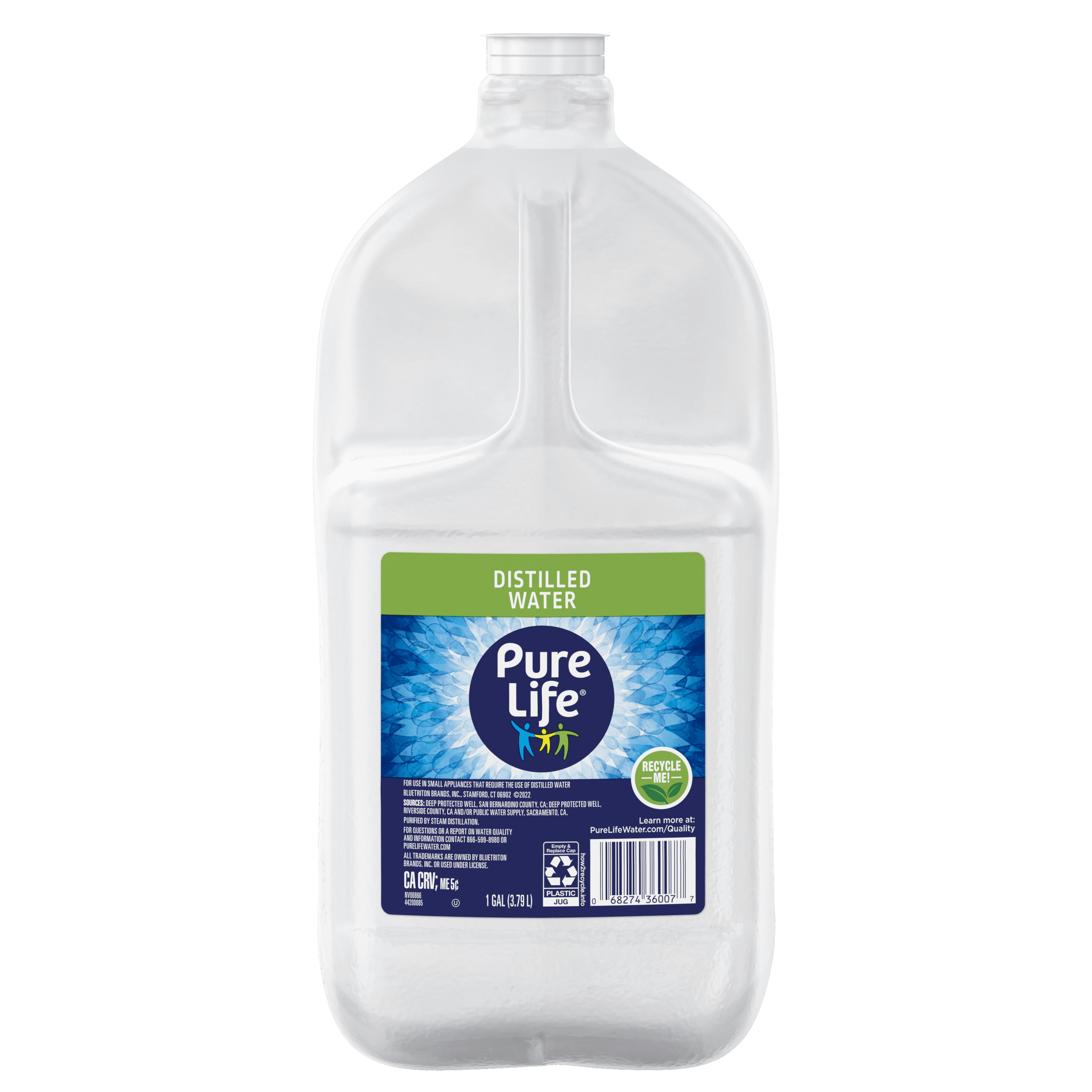 Brandclub - Pure Life Distillled Water, Front Handle, 1 gal, Single ...