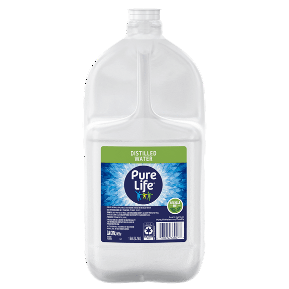 Pure Life Distillled Water, Front Handle, 1 gal, Single Plastic Jug