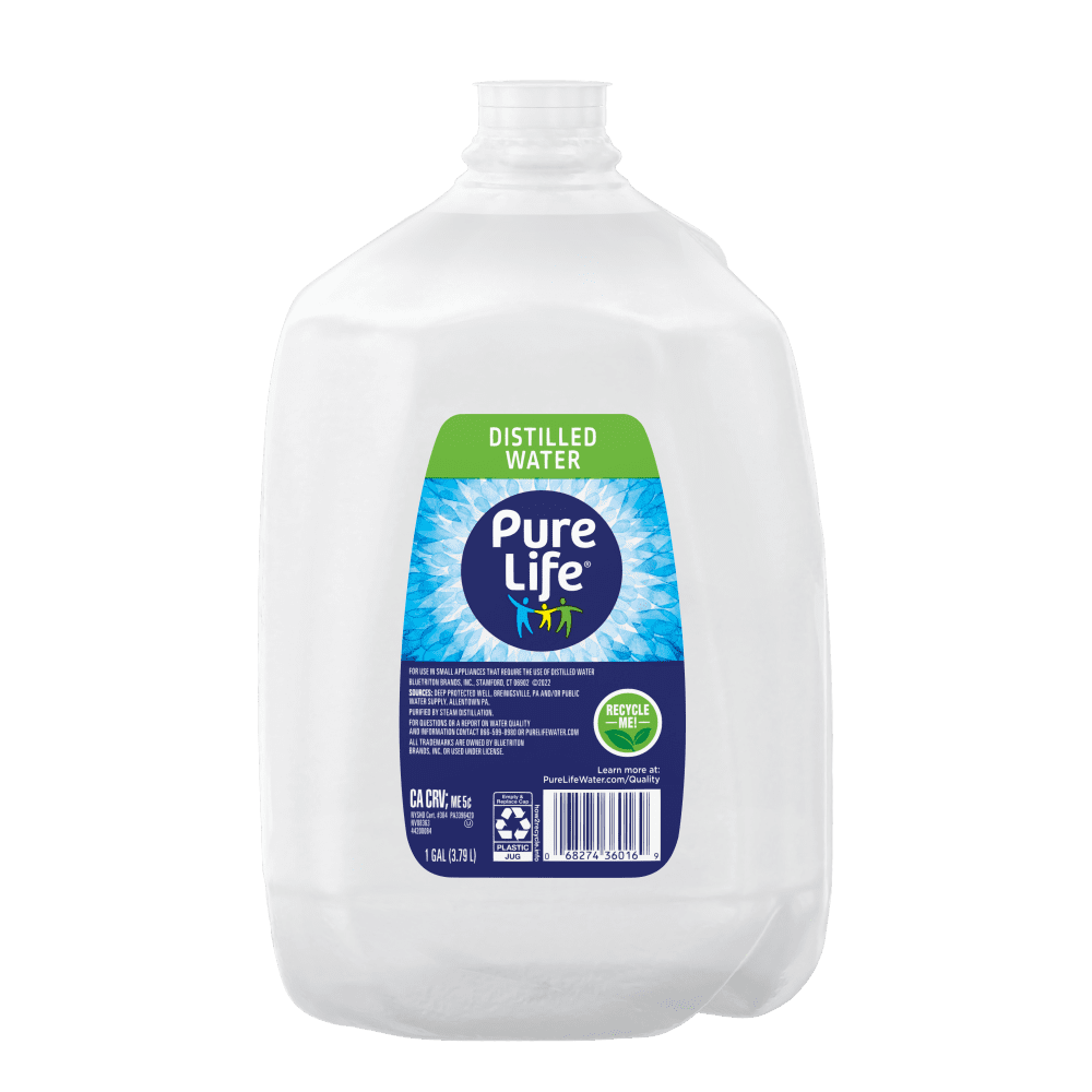 Pure Life Distilled Water, 1-Gallon, Plastic Bottled Water (1 Pack), Side Handle