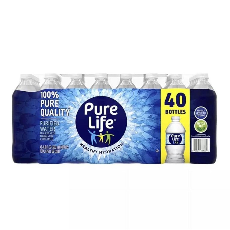 Pure Life Purified Mineral Water, 16.9 oz Bottled Drinking Water