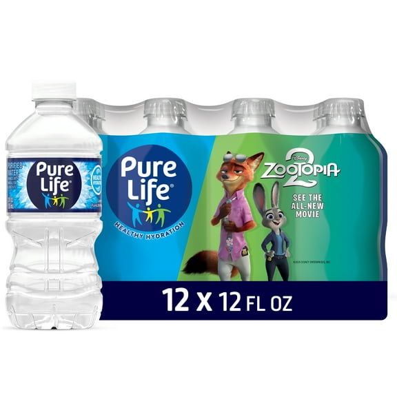 Pure Life Purified Water, 12 fl oz, 12-Pack Plastic Bottles