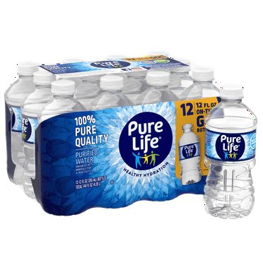Pure Life Purified Water 12 fl oz, 12 Pack Plastic Bottles