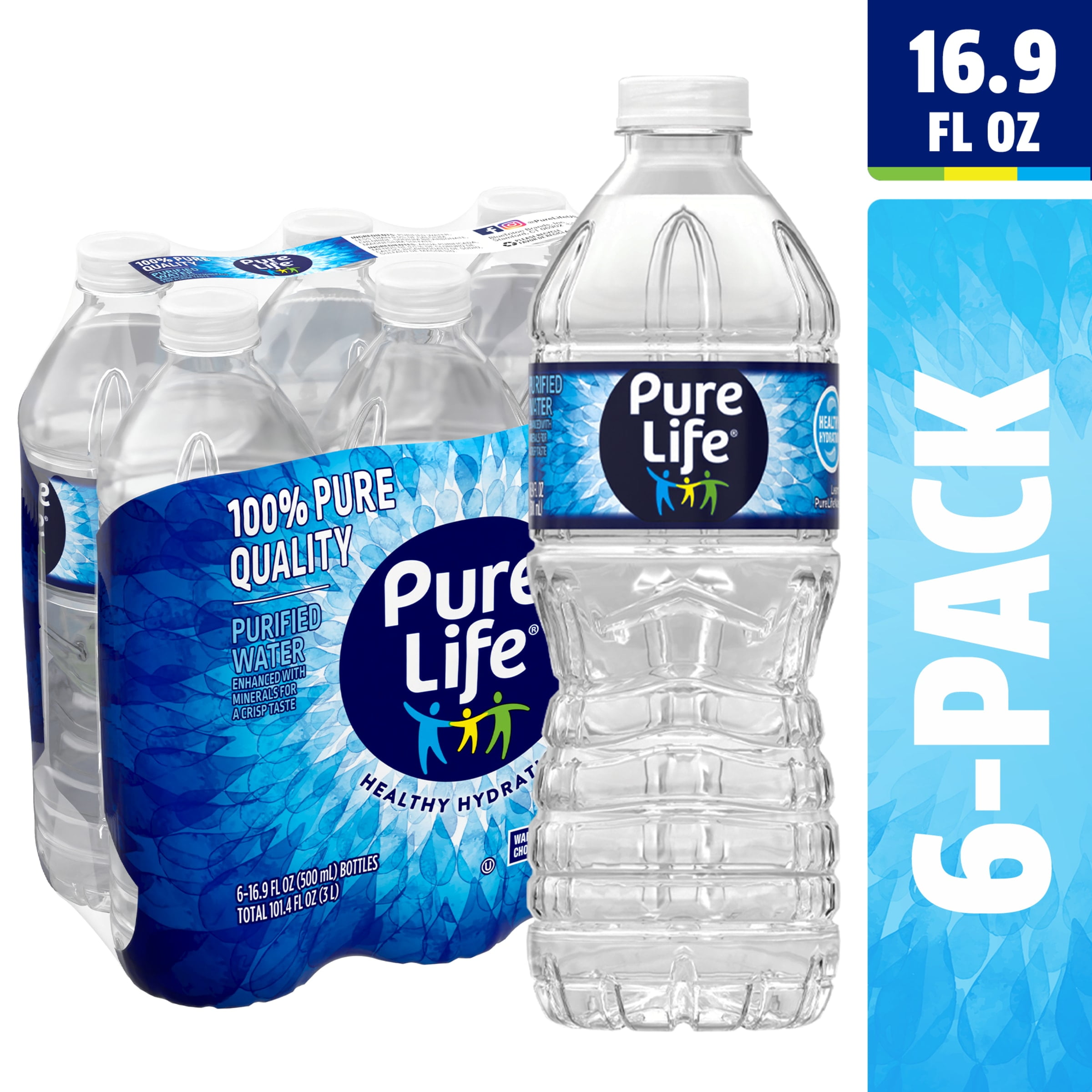 Pure Life Purified Water - 24 pack, 20 fl oz bottles