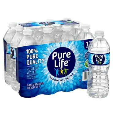 Pure Life Purified Water, 16.9 fl oz, 12-Pack Plastic Bottles