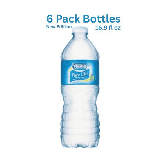 Pure Life Purified Water, 16.9 fl oz, 6-Pack Plastic Bottles