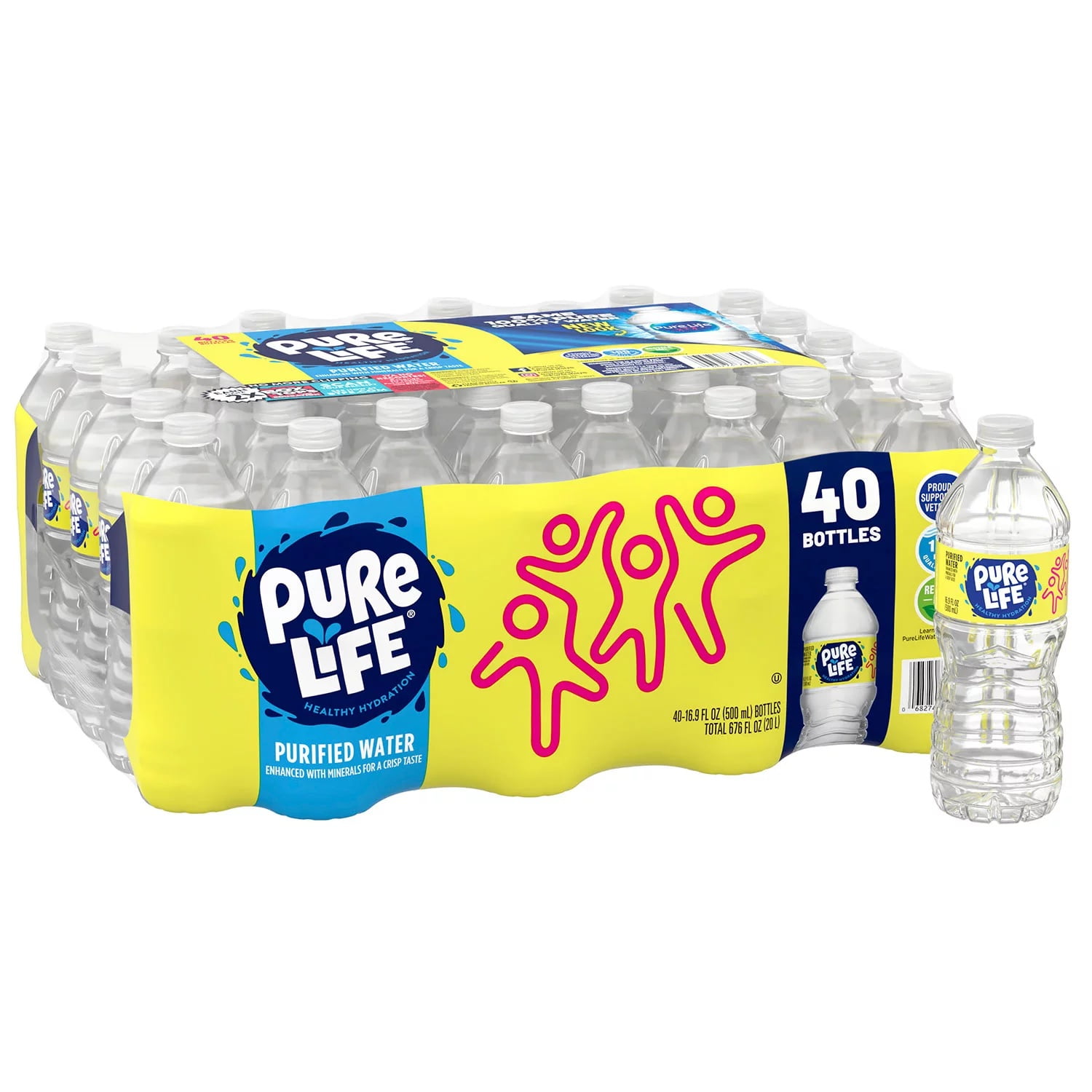 Pure Life, Purified Water, 16.9 Fl Oz / 500 mL, 40 Pack - Walmart.com