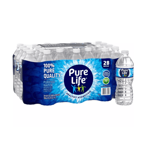 Pure Life Purified Water 16.9 oz Bottles, 28 pk