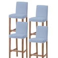 thumbnail image 1 of Pure Light Blue Bar Stool Covers Set of 4, Simple Solid Color Stretch Washable Bar Chair Covers with Backs, Removable Pub Counter Height Chair Cover for Kitchen Dining Room Cafe, 1 of 7