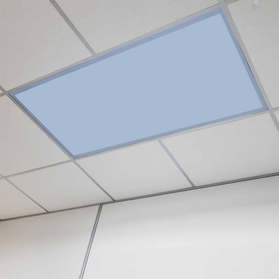 Pure Light Blue Fluorescent Light Covers, Simple Solid Color Magnetic Light Covers for Ceiling Lights, Fluorescent Ceiling Shade Filters for Classroom Bedroom Office 4x2Ft x 1PCS