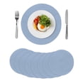 thumbnail image 1 of Pure Light Blue Round 13 Inch Placemats Set of 8, Simple Solid Color HeatResistant Non Slip Place Mats for Dining Table, Wipeable Braided Kitchen Table Mats for Housewarming, 1 of 9