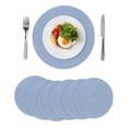 thumbnail image 1 of Pure Light Blue Round Placemats Set of 6 for Dinning Tables, Heat-proof Braided Table Mats 13 Inch, Simple Solid Color Washable Place Mat for Kitchen Restaurant Party Decor Supplies Table Setting, 1 of 9