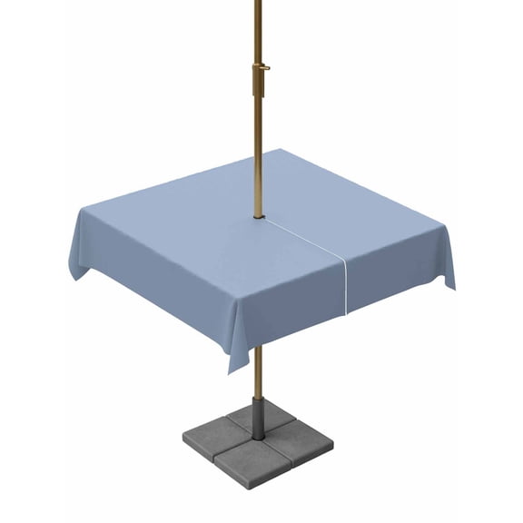 Pure Light Blue Table Cloth Rectangle Outdoor Tablecloth, Simple Solid Color Waterproof Wrinkleproof Table Cover with Umbrella Hole and Zipper for Party/Dining/Patio/Wedding 54x54 Inch