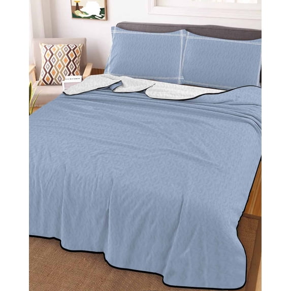 Pure Light Blue Twin XL Size Down Alternative Comforter, Lightweight Comforter Quilt Bedding Set with Pillow Shams Simple Solid Color All Seasons Bed Comforter Duvet Insert 68"x98"