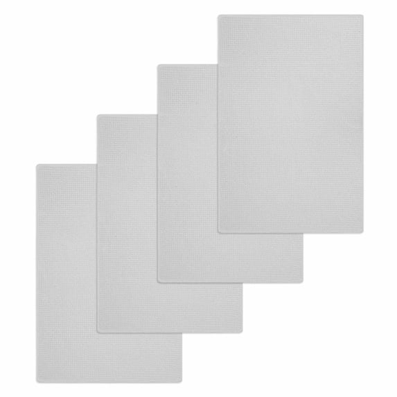Pure Light Grey Kitchen Dish Towels for Drying Dishes Set of 4, Simple Solid Color Waffle Weave Microfiber Hand Tea Bathroom Towels Quick Dry & Absorbent Towel 15.7x23.6