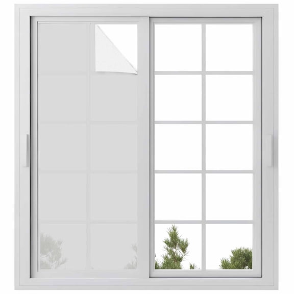 Pure Light Grey Privacy Window Film, Decorative Frosted Glass Window Film, Simple Solid Color Reusable Peel and Stick Static Cling for Home Bathroom Office Glass Door 23.6"x59"