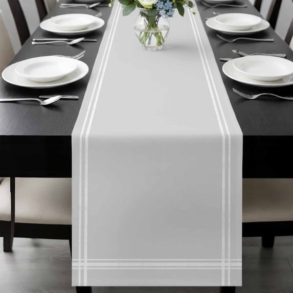 Pure Light Grey Table Runner 120 Inches Long, Simple Solid Color Kitchen Coffee Dining Table Decoration for Home Party Birthday Wedding Home Decor 13x120 Inches