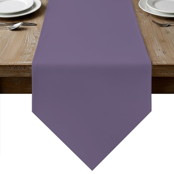 Pure Lilac Gray Table Runner Linen Burlap Table Runner 72 Inches Long Contemporary Solid Color Minimalist Art Dresser Scarves for Kitchen Island Coffee Dining Room Party Holiday Decoration 16"x72"
