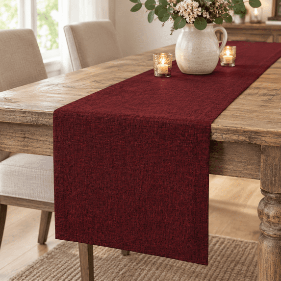 Denner Table Pure Linen Dining Table Runner Red Long Athena 14 X 90 In - Walmart.com