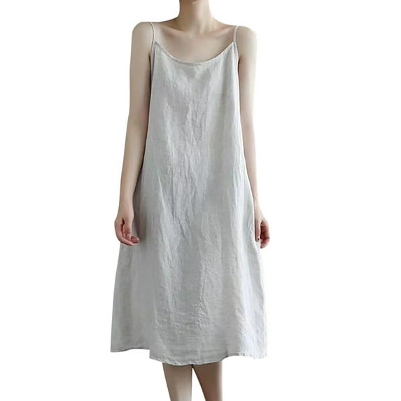 Pure Linen Sleeveless Tank Top for Plus - Size Women - Loose, Casual, Mid - Length Vest, Comfortable and Breathable, Multiple Sizes