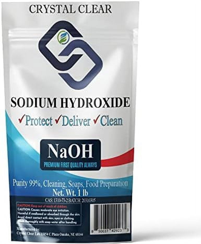 Pure Lye, For Soap Making, Drain Cleaner Opener Sodium Hydroxide 1Lb
